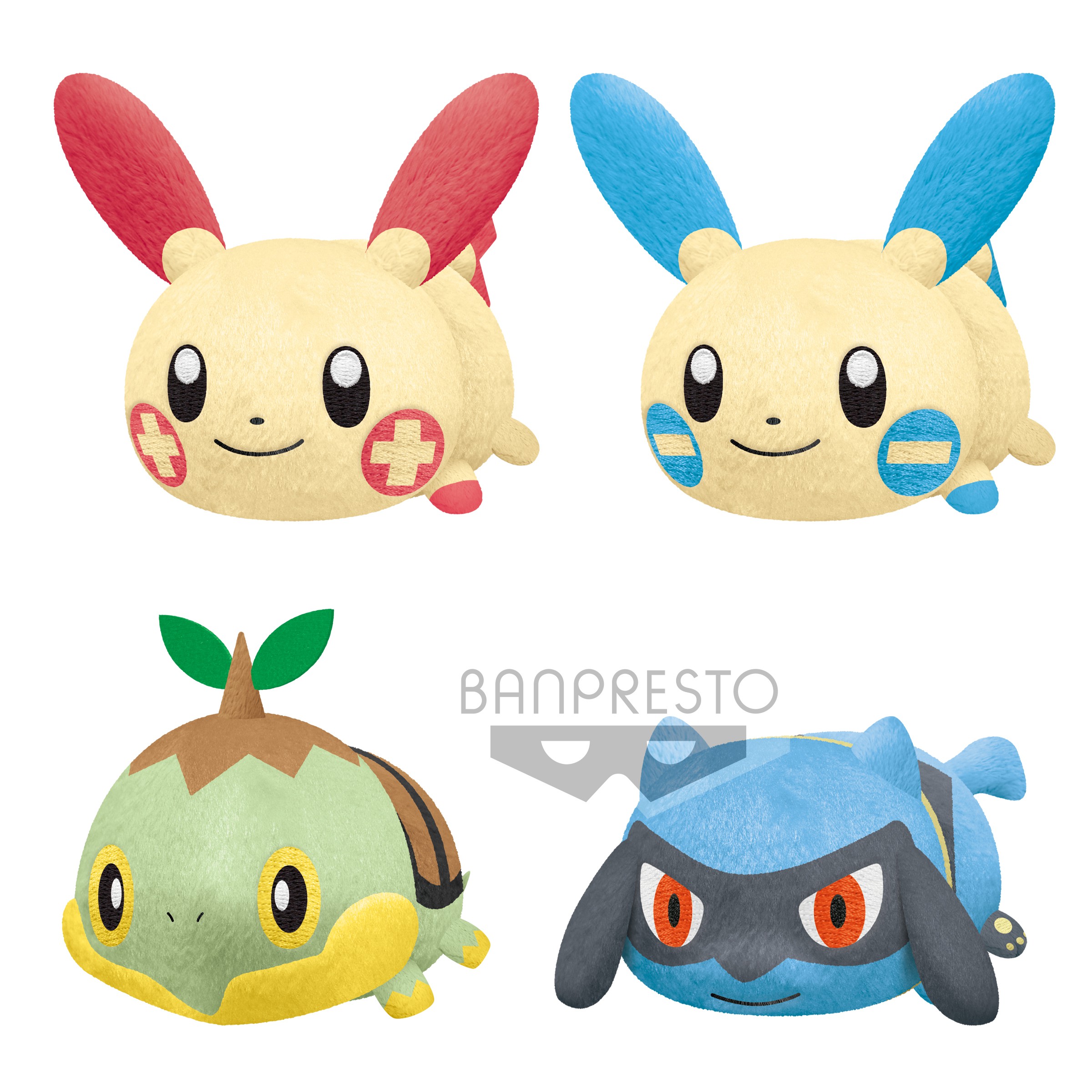 眼镜厂精灵宝可梦 正电拍拍 负电拍拍 草苗龟 利欧路 毛公仔-混箱64元(HBP-17923)