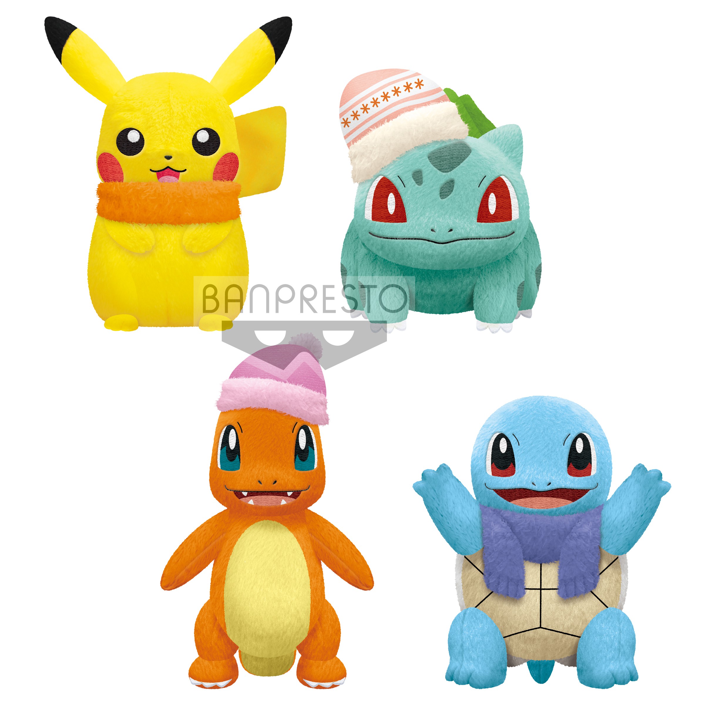 眼镜厂精灵宝可梦 冬季风格 比卡超 奇异种子 小火龙 车里龟 毛公仔-混箱78元(HBP-17925)