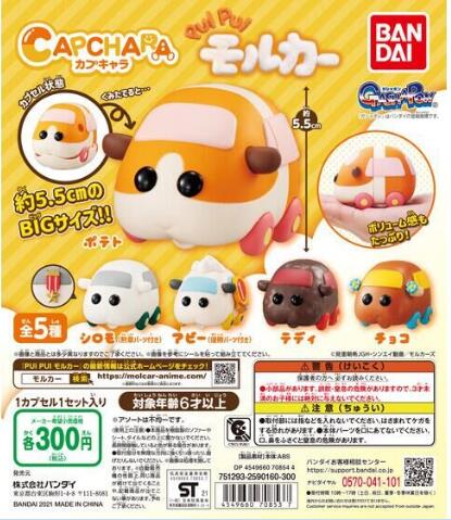 扭蛋 無殼扭蛋系列 PUI PUI 天竺鼠車車 300日元（HCP-708537）