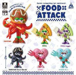 扭蛋-Food Attack 摆件（披萨、章鱼丸子、甜甜圈 ）400日元(71840)