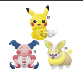 眼镜厂  精灵宝可梦比卡超&来电汪&吸盘魔偶 毛公仔 560日元（HBP-16270）