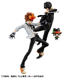MegaHouse限定 G.E.M. 家庭教师REBORN 沢田纲吉&云雀恭弥&REBORN 套装 再版32000日元（HMG-845635)