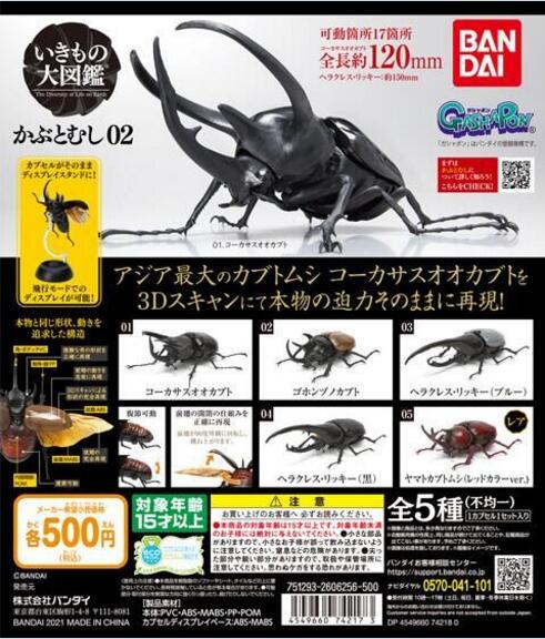 扭蛋 生物大圖鑒系列 锹形蟲 扭蛋系列 第二彈 500日元（HCP-74217）