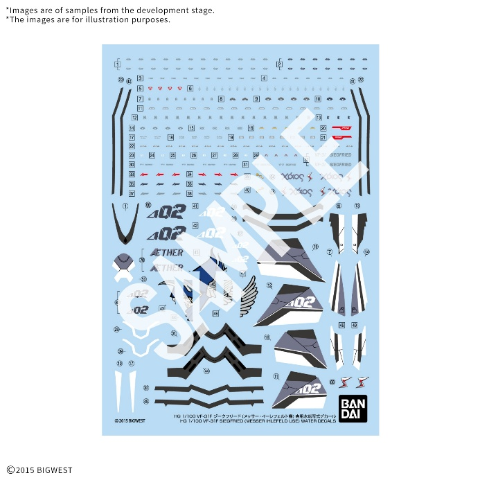 HG 1/100 VF-31F SIEGFRIED (MESSER IHLEFELD USE) 专用水贴750日元（HGD-5184504）